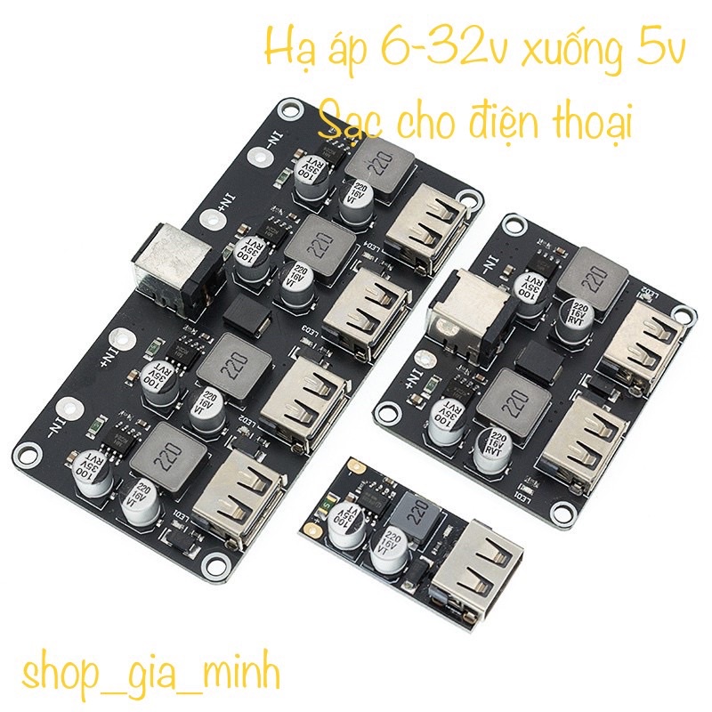Mạch hạ áp 6-32v xuống 5v sạc cho điện thoại
