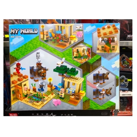 [Ảnh thật] Đồ chơi trẻ em lắp ráp xếp hình Lego Minecraft Bela 1044 - Ngôi Làng Xa Mạc 598 Mảnh