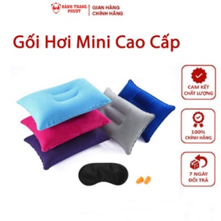 Gối hơi du lịch gấp gọn cao cấp, gối văn phòng, gối dã ngoại, gối bơm hơi tiện dụng