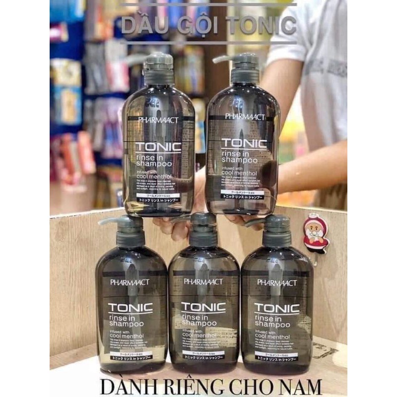 Dầu Gội Xả 2in1 Bạc Hà Dành Cho Nam Pharmaact Tonic Rinse in Shampoo Nhật Bản 600ml, sạch da đầu ngăn gàu quay trở lại
