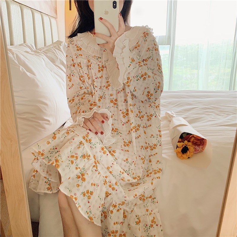 [ORDER] Đầm ngủ hoa nhí mẹ bầu vintage phong cách Nhật Bản mộng mơ