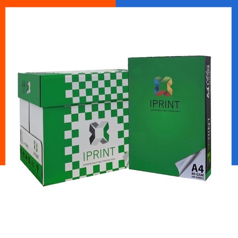 Giấy sao chép 80 Gram A4 Mẫu mới [1 Ream] Xanh Thêm Gói giải pháp chống dính 500 tờ IPRINT US.Statio