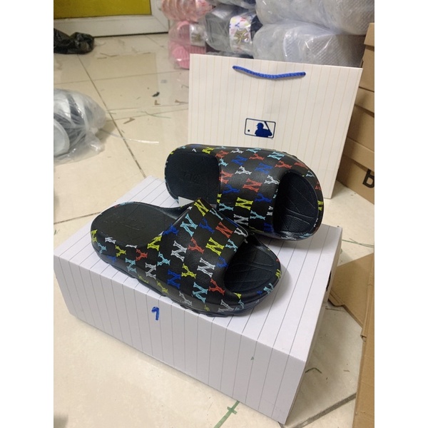 Dép lê nữ M.L.B boston ny trắng đen kem sữa mới nhất 2021