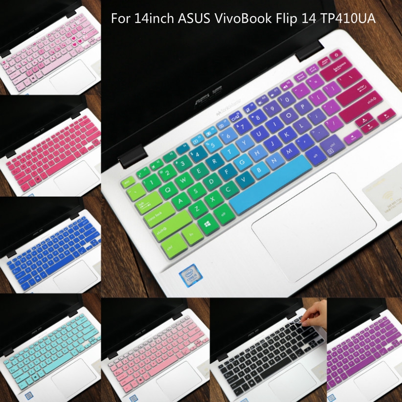 Miếng Dán Bảo Vệ Bàn Phím Bằng Silicon Siêu Mỏng Cho Laptop 14 Inch Asus Vivobook Flip 14 Tp410Ua