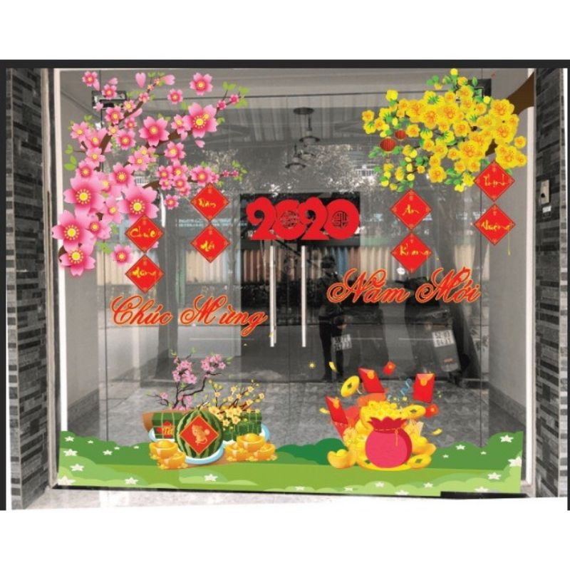 DECAL TẾT 2020  trang trí cửa hàng shop thời trang - MẪU MỚI NHẤT - ĐỘC QUYỀN - SỈ LẺ