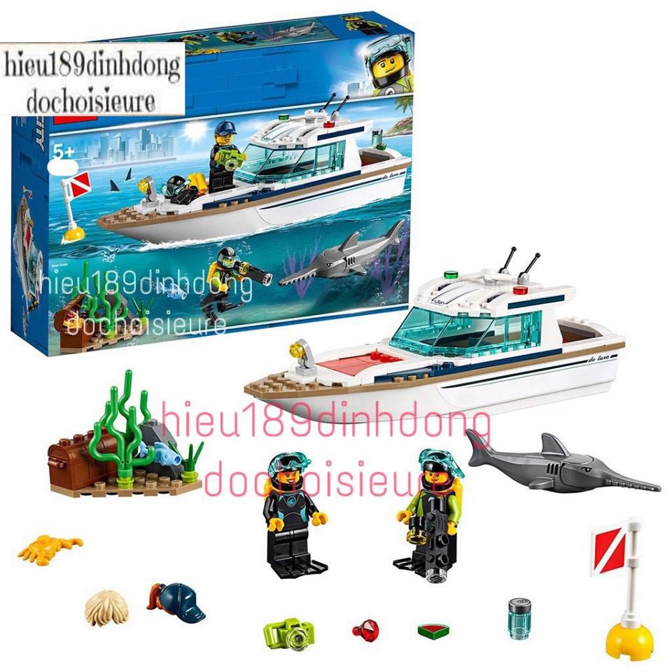 Lắp ráp xếp hình not Lego City 11221 : Tàu đánh bắt cá mập đầu kiếm cổ đại 160 mảnh