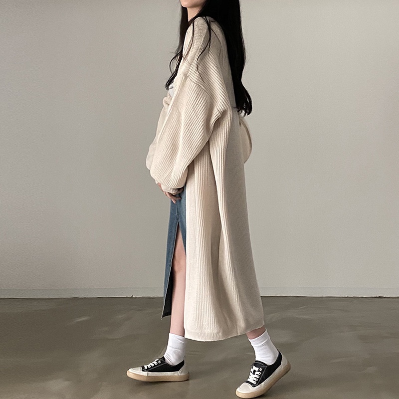 Áo khoác cardigan DUNEA dệt kim tay dài dáng rộng thời trang cho nữ