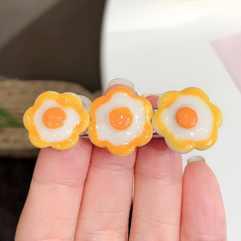 Kẹp tóc/ Dây cột tóc đính phụ kiện hình quả trứng đáng yêu thời trang Hàn Quốc cho nữ (có bán lẻ)