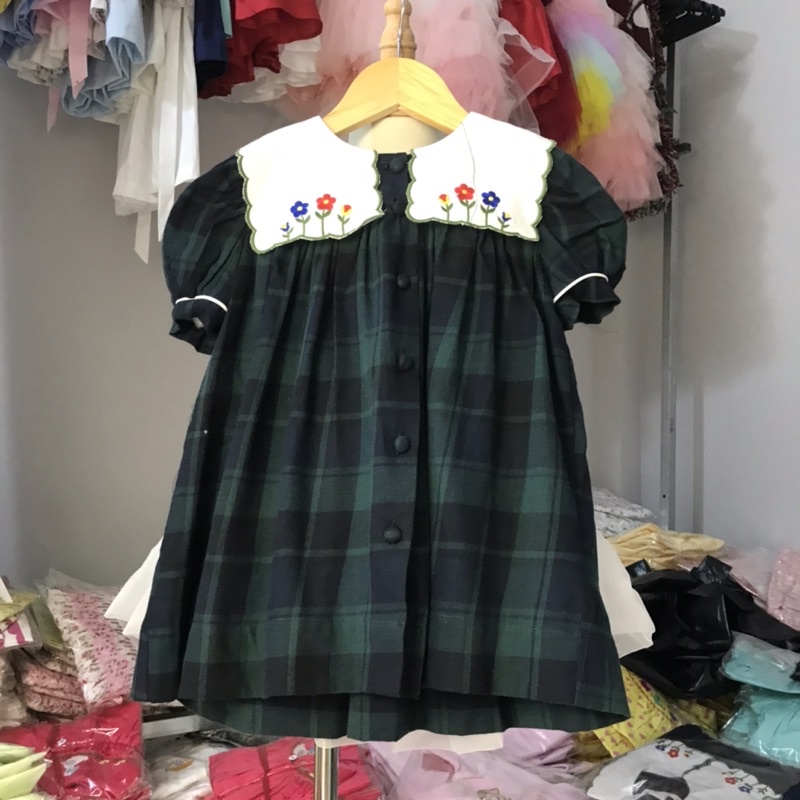ĐẦM SMOCK CỔ LÁ(thích hợp thu đông)[SALE]