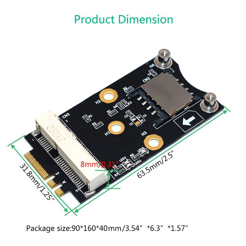 Adapter Chuyển Đổi Pci-E Sang M.2 (Ngff) Key A / E Với Khe Sim Cho Wifi Wwan Lte | BigBuy360 - bigbuy360.vn