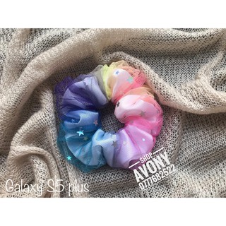Cột tóc vải Scrunchies gam màu galaxy