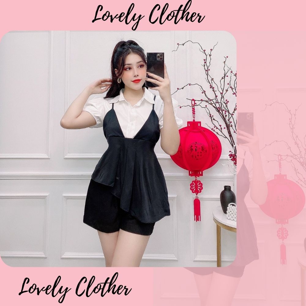 Set short nữ, set kiểu 2 dây sơ mi nhiều màu đủ size S M L SKUS-13