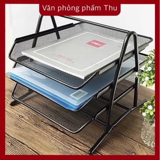Kệ 3 tầng sắt deli 9181 - khay đựng tài liệu 3 tầng deli 9181