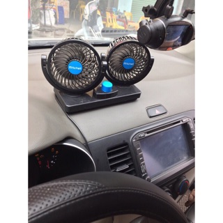 Quạt đôi 12v và 24v xoay 360 độ cho ô tô