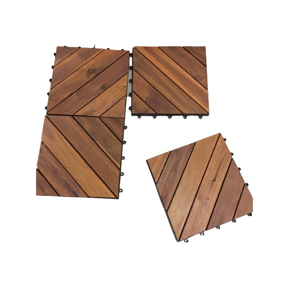 [2021] 5 Tấm Sàn Gỗ Teak - Keo Tự Nhiên Cao Cấp 6 Nan Chéo R30 Cm Ikea Dùng để lót lối đi, ban công Home Decor