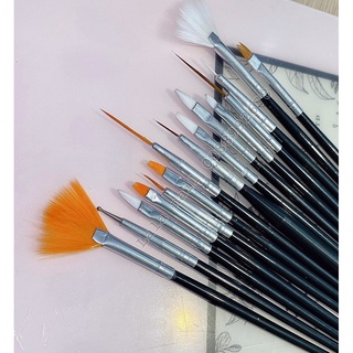 Sét 15 Chiếc Cọ#Dụng Cụ Học Vẽ Nail#Nail Đẹp