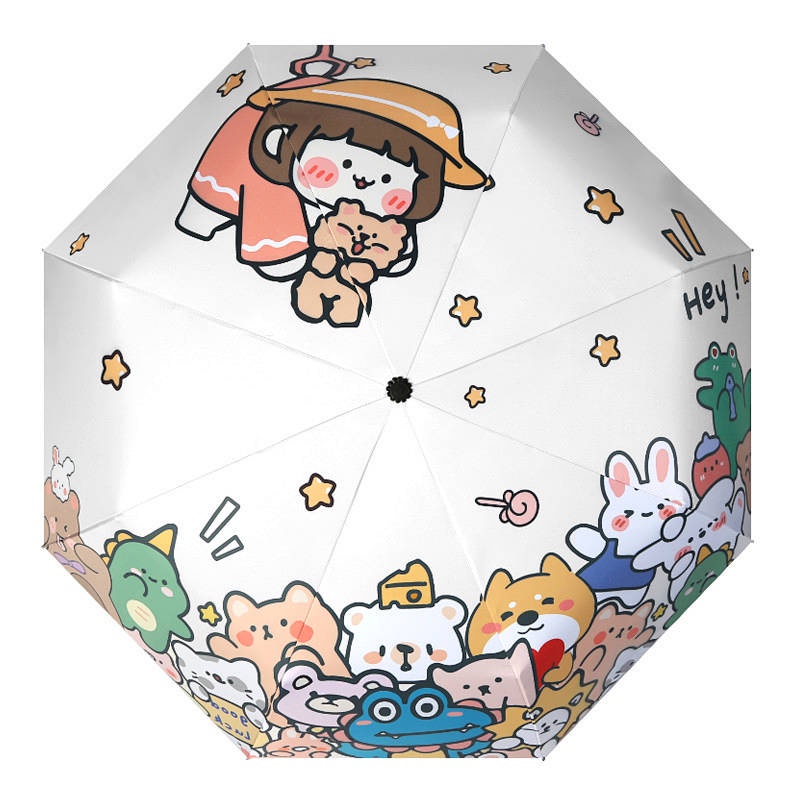 Sun Umbrella Cute Prize Claw Umbrella Folding Automatic Rain Dual-Use Sun Umbrella Sun Protection UV Protection Student gS1n