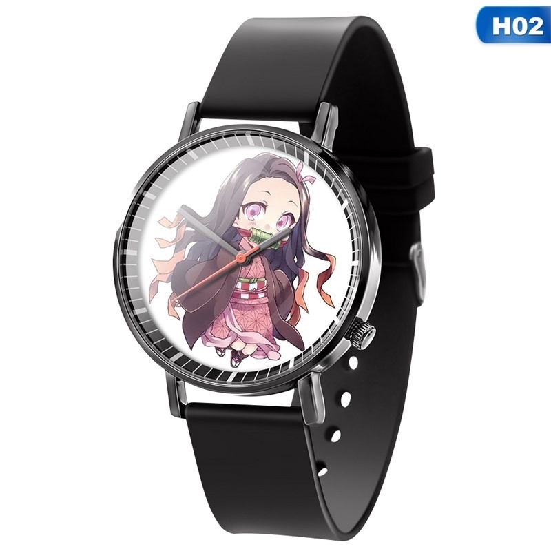 Đồng Hồ Quartz Dây Da Mặt Hình Nhân Vật Anime