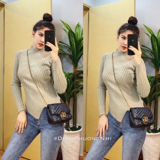 Áo len vạt chéo