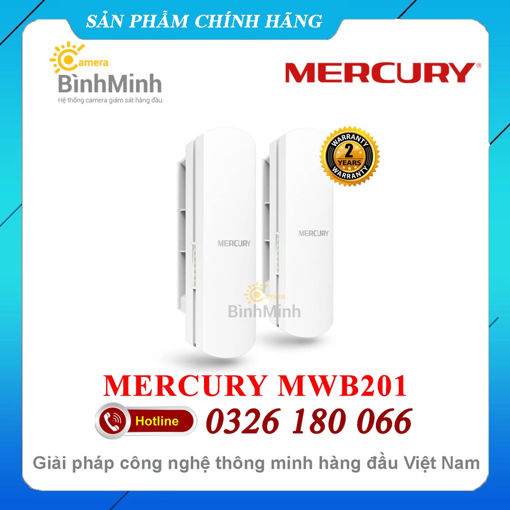 Bộ Thu Phát Wifi Không Dây Mercury MWB201 Dùng Để Kết Nối Camera Trong Thang Máy Và Ngoài Trời,