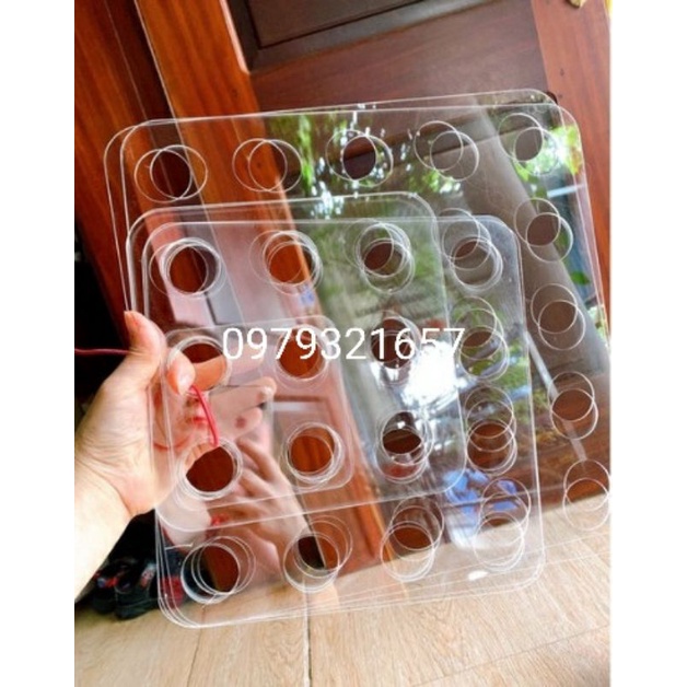 Khay mica bày tháp nước đền, đình chùa, nhà thờ 7 tầng