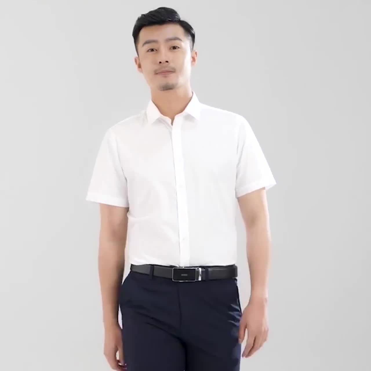 Áo sơ mi nam ngắn tay BASIC chất vải cotton mềm mịn thoáng khí nhanh khô | BigBuy360 - bigbuy360.vn