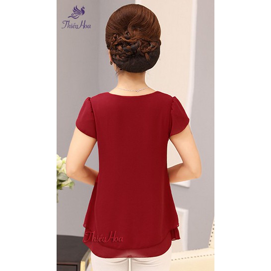 Áo Nữ Trung Niên Tơ Gân Thiều Hoa M503