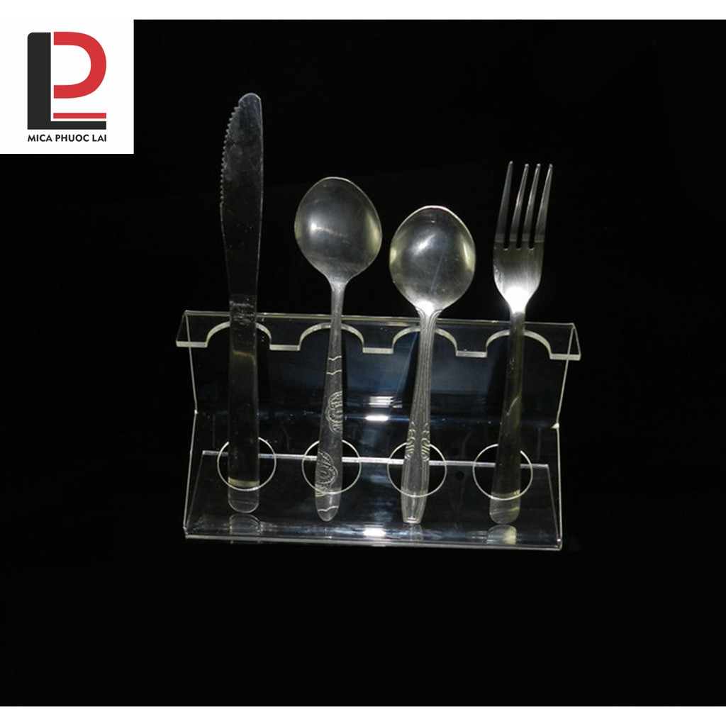 Kệ mica trưng bày bộ dụng cụ ăn/ Giá đỡ acrylic trong suốt để dao, nĩa, đũa, thìa