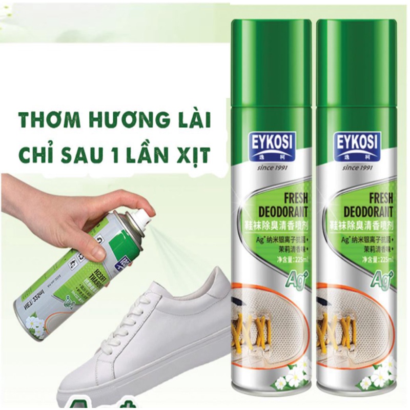 ⚡GIÁ SỐC⚡ Chai xịt khử mùi giày EYKOSI tiện dụng khử triệt để mùi hôi và các vi khuẩn