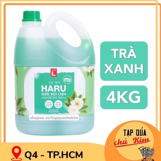 [TIẾT KIỆM MÙA CÔ VY] Nước rửa chén HARU 4KG hương TRÀ XANH không hại da tay chuẩn công nghệ Hàn Quốc - tapquachukim