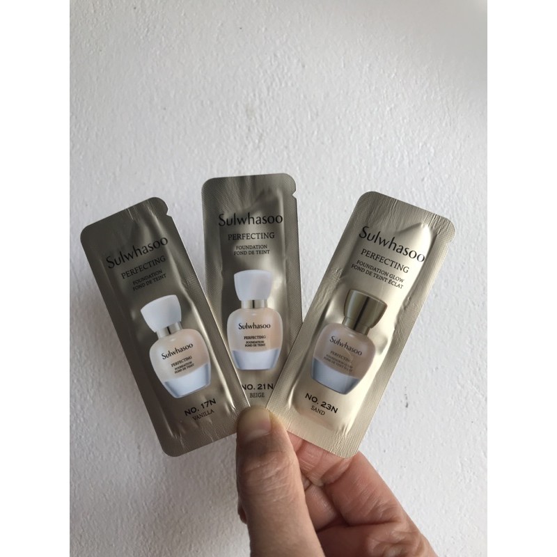 Kem nền hoàn hảo Sulwhasoo 1ml No 17, 23 che khuyết điểm - lên nền siêu đẹp -  date 2023 siêu dài
