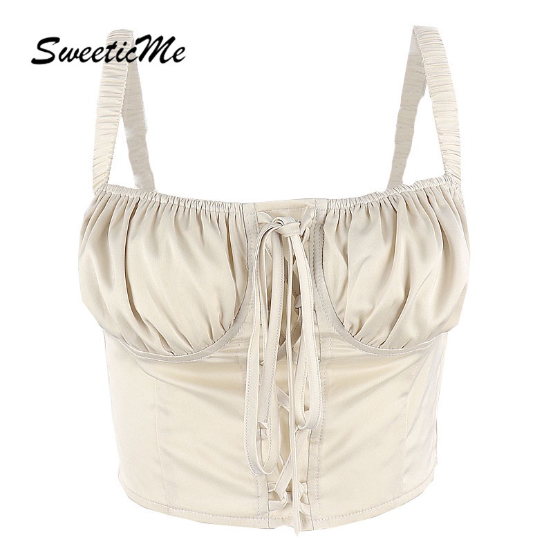 Áo Hai Dây Mỏng Xếp Ly Thắt Nơ Gợi Cảm Cho Nữ Mã 2021