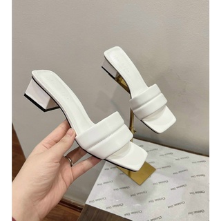 Guốc nữ quai ngang trơn phồng gót cao 3 cm siêu xinh