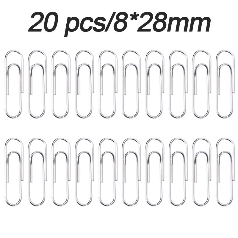 Set 20 Kẹp Giấy Kim Loại 28mm Đánh Dấu Trang Sách Tiện Dụng