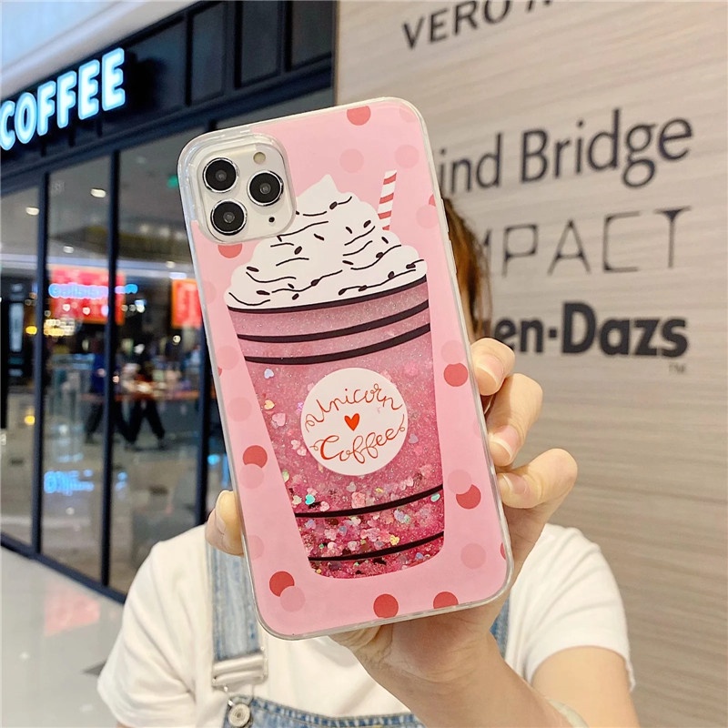 Ốp điện thoại kim tuyến nước hình que kem chuyển động cho iPhone 13 Pro Max mini 12 11 XR XS 11 8 7 6 Plus