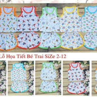 Com bo 5 bộ cotton  hè 3 lỗ bông