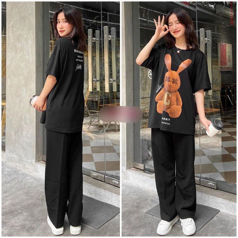 Áo Thun Tay Lỡ Nam nữ unisex form rộng phong cách Ulzzang in hình BAD RABBIT | BigBuy360 - bigbuy360.vn