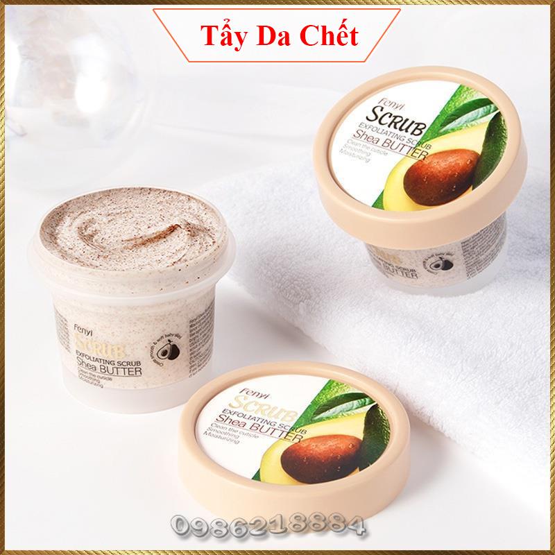 Hũ tẩy tế bào chết toàn thân Fenyi Shea Butter Scrub chiết xuất từ quả Bơ FSS3