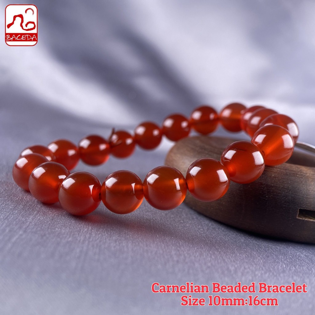 Baceda Vòng Tay Carnelian Màu Đỏ Tự Nhiên Tăng Cường Khả Năng Kích Thích Sự Sinh Tố