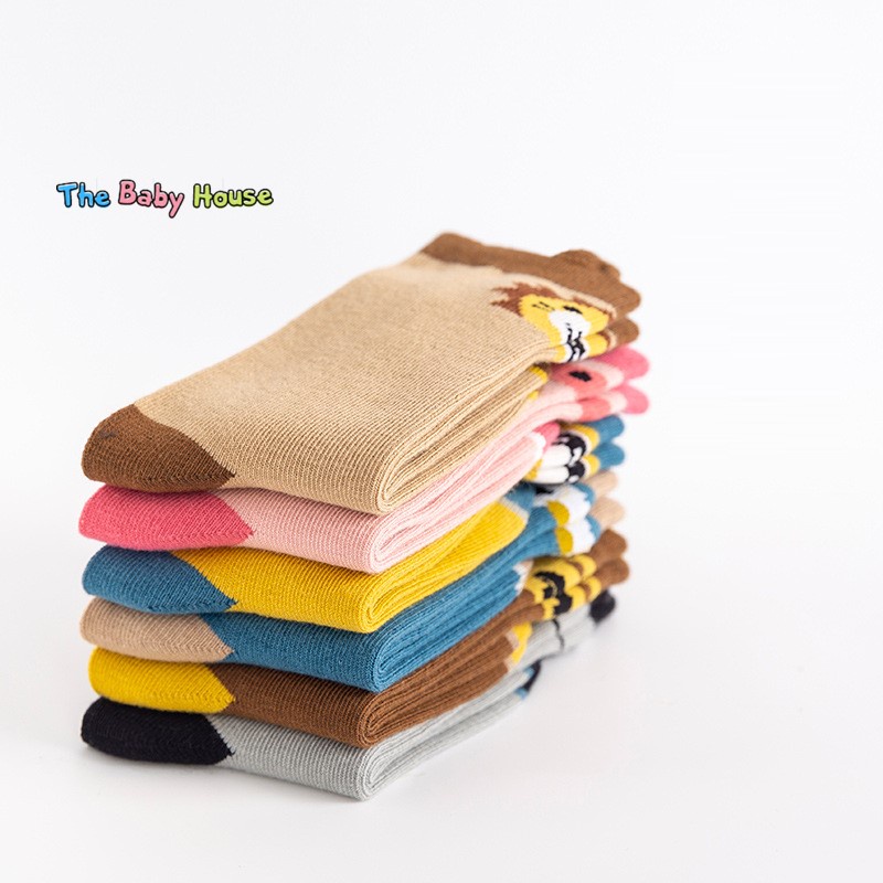 Vớ Dài Trẻ Em  𝐅𝐑𝐄𝐄𝐒𝐇𝐈𝐏 Tất Cotton Họa Tiết Hoạt Hình Siêu Dễ Thương Cho Bé