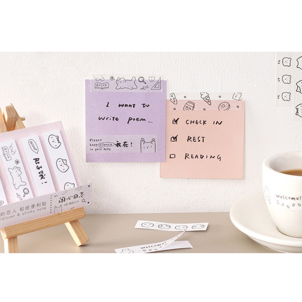 [Mã LIFEBOOK2 giảm 10% đơn 0Đ] Sticker - Sticky Note Dán Dạng Washi Tape Mini Nhiều Mẫu Xinh Xắn