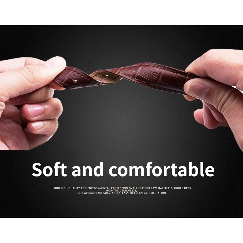 Dây Da Bò Thật Phong Cách Retro Cho Đồng Hồ Đeo Tay 12mm 14mm 16mm 18mm 19mm 20mm 21mm 22mm 24mm