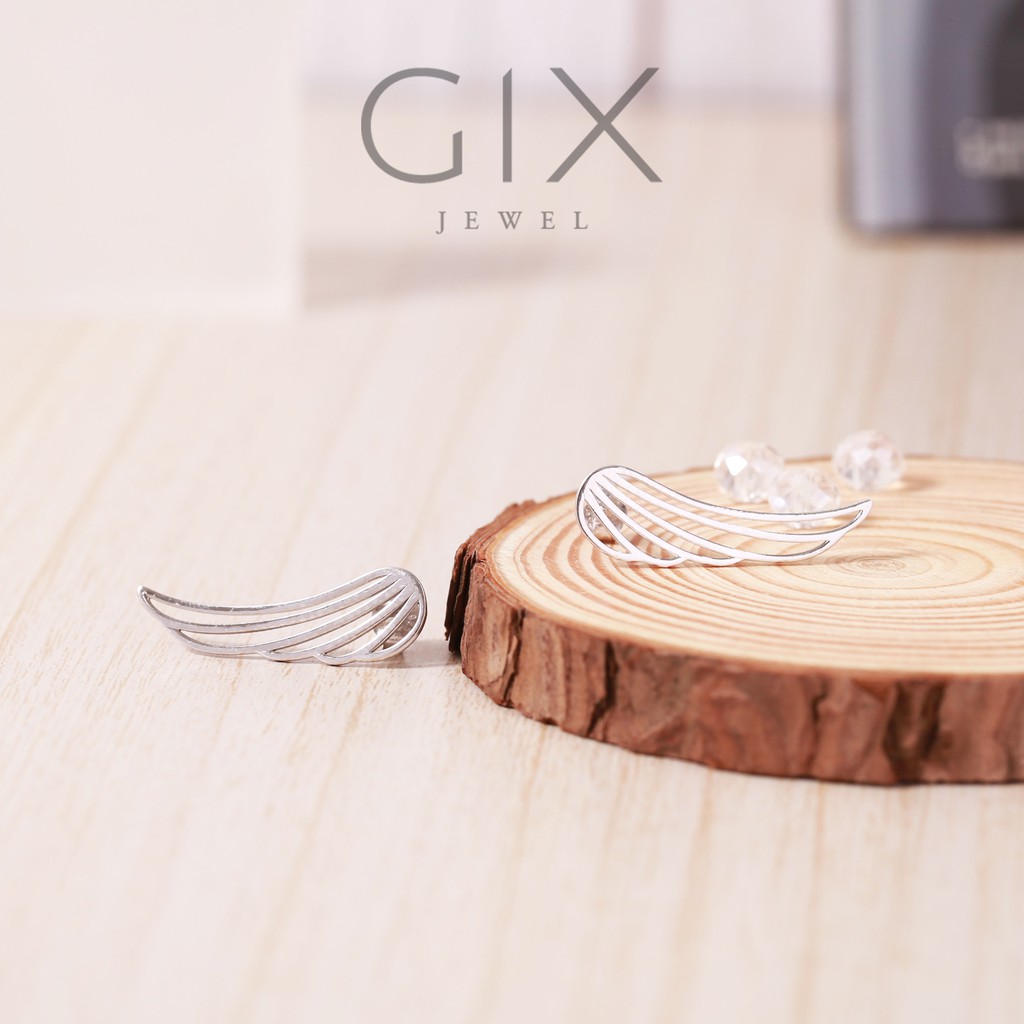 Bông tai bạc đôi cánh thiên thần sang trọng Gix Jewel bảo hành trọn đời SPGBT02