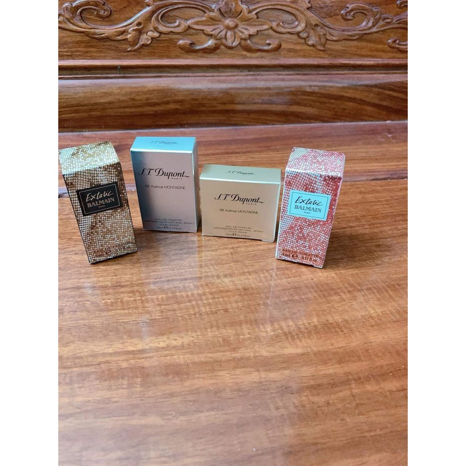 [Liên hệ trước khi đặt] Set nước hoa 4 chai 5ml (Extatic Balmain, Baalmain Extatic EDP, Duupont 58 Avenue Montaigne) | BigBuy360 - bigbuy360.vn