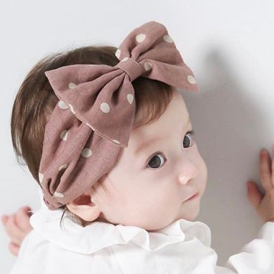 Turban Băng Đô Vải Hoạ Tiết Chấm Bi Cho Bé Gái | 6 - 12 Tháng Tuổi
