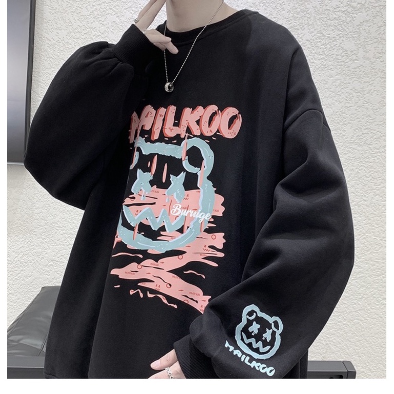 Áo hoodie nỉ cotton loại dày - áo sweater in hình hotrend -A8 | BigBuy360 - bigbuy360.vn