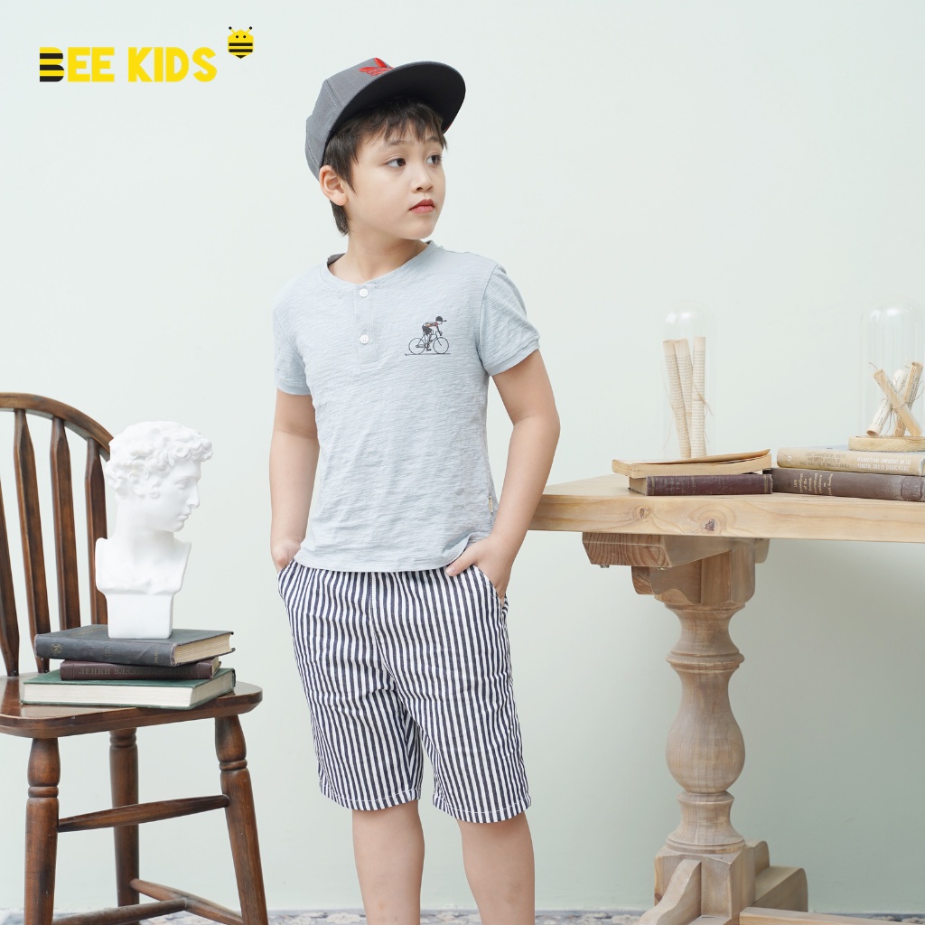 Quần Ngố Bé Trai Bee Kid Cạp Chun Túi Chéo 2 Bên Cho Bé Đi Chơi Đi Dạo Phố (7 - 12 Tuổi) 8QC01610CT