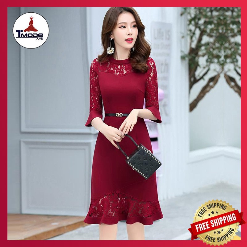 [VIDEO + ẢNH THẬT] ĐẦM CAO CẤP PHỐI REN DỰ TIỆC ĐUÔI CÁ THỜI TRANG CÓ SIZE XXL | BigBuy360 - bigbuy360.vn