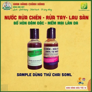 Combo Nước Lau Sàn - Nước Rửa Chén Bồ Hòn Mini The Moshav Farm Chai 50ml