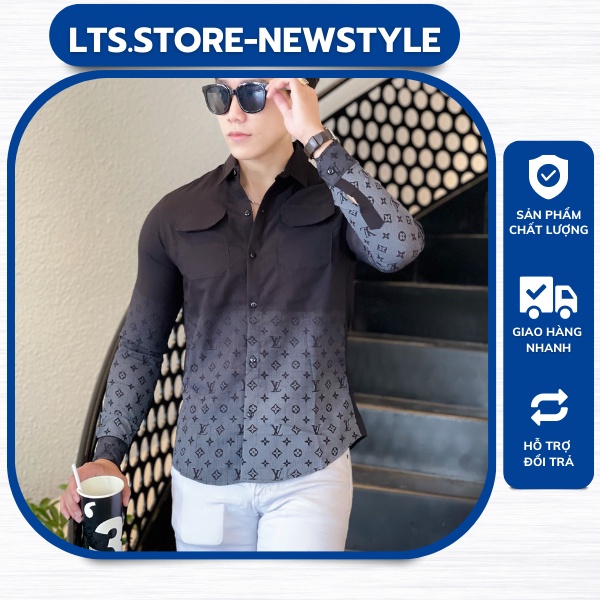 Áo sơmi đũi nam, sơmi nam màu đen chất liệu cao cấp thiết kế trẻ trung năng động LTS-STORE